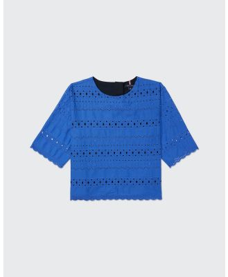 Tommy Hilfiger Adaptive - Adaptive Womens Embroidered Blouse - Shirts & Polos (Verona Blue) Adaptive Womens Embroidered Blouse