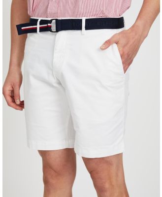 Tommy Hilfiger - Brooklyn Shorts With Belt - Chino Shorts (White) Brooklyn Shorts With Belt