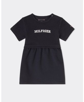 Tommy Hilfiger - Curved Monotype SS Dress   Babies - Dresses (Desert Sky) Curved Monotype SS Dress - Babies