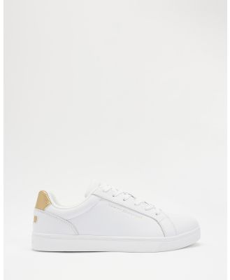Tommy Hilfiger - Essential Cupsole Sneakers   Women's - Sneakers (White & Gold) Essential Cupsole Sneakers - Women's
