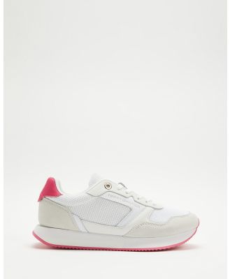 Tommy Hilfiger - Essential Mesh Runner   Women's - Sneakers (White & Bright Cerise Pink) Essential Mesh Runner - Women's