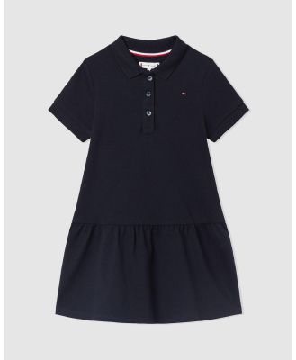 Tommy Hilfiger - Essential Polo SS Dress   Kids - Dresses (Desert Sky) Essential Polo SS Dress - Kids