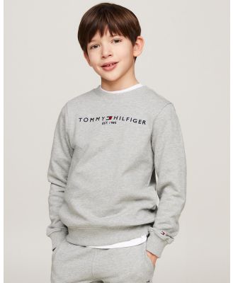 Tommy Hilfiger - Essential Sweatshirt   Kids - Sweats (Light Grey Heather) Essential Sweatshirt - Kids