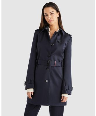 Tommy Hilfiger - Heritage Single Breasted Trench Coat - Trench Coats (Midnight) Heritage Single Breasted Trench Coat