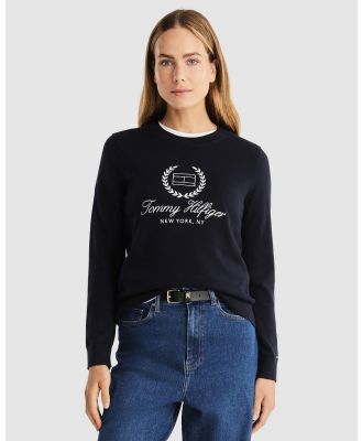 Tommy Hilfiger - Laurel Script Sweater - Sweats (Desert Sky) Laurel Script Sweater