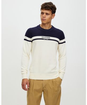 Tommy Hilfiger - Lightweight Colour Blocked Graphic Sweater - Sweats (Calico & Desert Sky) Lightweight Colour-Blocked Graphic Sweater
