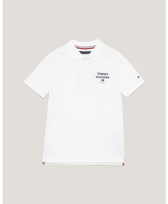 Tommy Hilfiger - Logo SS Polo   Kids - Shirts & Polos (White) Logo SS Polo - Kids