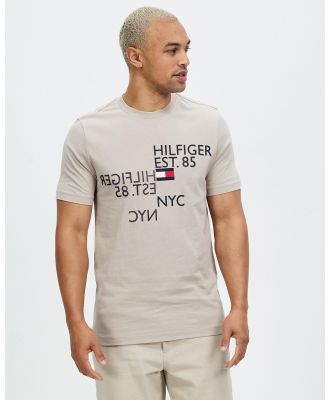 Tommy Hilfiger - Mirrored Graphic Tee - T-Shirts & Singlets (Stone) Mirrored Graphic Tee