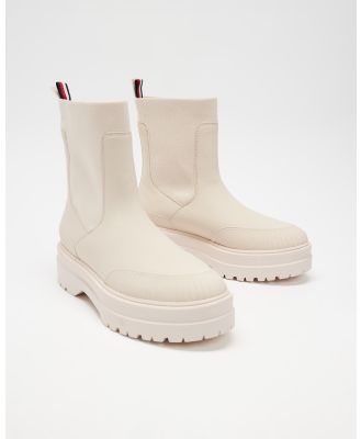 Tommy Hilfiger - Rubberised Thermo Boots   Women's - Boots (Cashmere Creme) Rubberised Thermo Boots - Women's