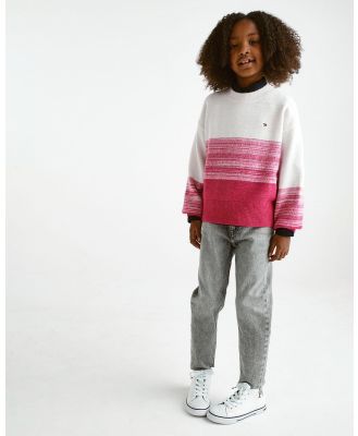 Tommy Hilfiger - Soft Two Tone LS Sweater   Teens - Sweats (Washed Crimson Multi Fade) Soft Two Tone LS Sweater - Teens