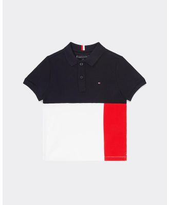 Tommy Hilfiger - SS Little Boys Corporate Colorblock Polo   Kids - Shirts & Polos (Red White Blue Colorblock) SS Little Boys Corporate Colorblock Polo - Kids
