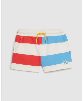 Tommy Hilfiger - Tommy Bold Stripe Shorts   Teens - Shorts (Ancient White & Multi Stripe) Tommy Bold Stripe Shorts - Teens