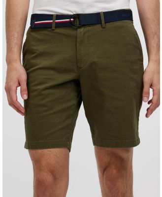 Tommy Hilfiger - WCC Essential Twill With Belt - Shorts (Army Green) WCC Essential Twill With Belt