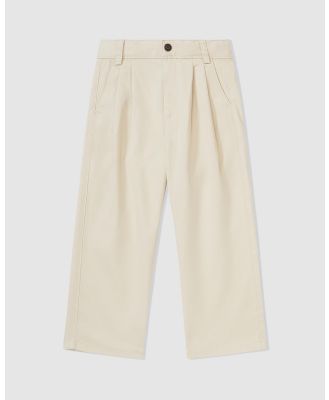 Tommy Hilfiger - Wide Leg Chino Pants   Teens - Pants (Classic Beige) Wide Leg Chino Pants - Teens