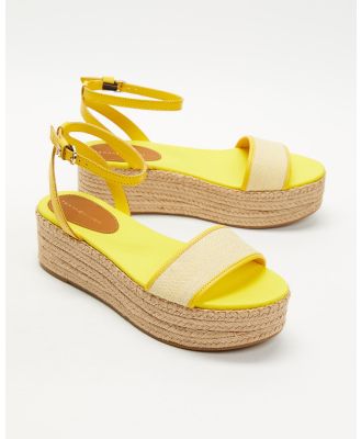 Tommy Hilfiger - Woven Platform Sandals   Women's - Wedges (Vivid Yellow) Woven Platform Sandals - Women's