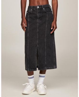Tommy Jeans - Claire High Denim Midi Skirt - Denim skirts (Denim Black) Claire High Denim Midi Skirt
