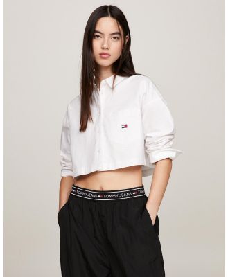 Tommy Jeans - Crop Badge Shirt - Cropped tops (White) Crop Badge Shirt