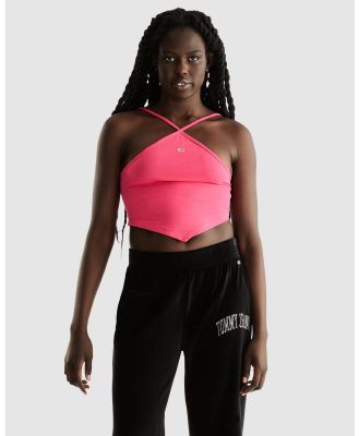 Tommy Jeans - Halter Neck Party Top - Cropped tops (Jewel Pink) Halter Neck Party Top