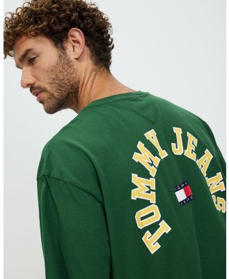 Tommy Jeans - Skate Curved College Tee - T-Shirts & Singlets (Collegiate Green) Skate Curved College Tee