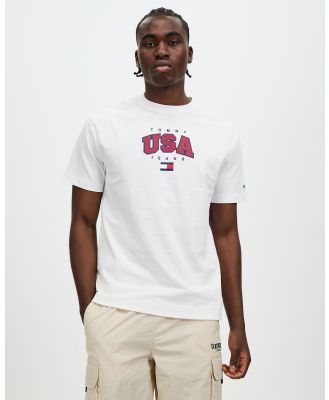 Tommy Jeans - TJM Classic Modern Sport USA Tee - T-Shirts & Singlets (White) TJM Classic Modern Sport USA Tee