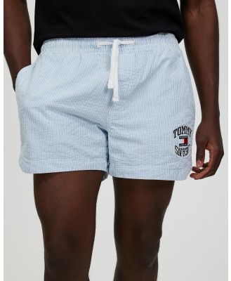 Tommy Jeans - TJM Seersucker Beach Shorts - Shorts (Skysail & White) TJM Seersucker Beach Shorts