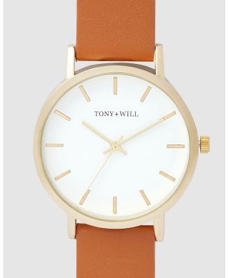 TONY+WILL - Classic - Watches (GOLD / WHITE / TAN) Classic