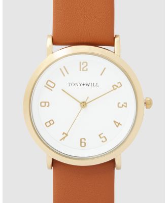 TONY+WILL - Small Astral - Watches (GOLD / WHITE / TAN) Small Astral
