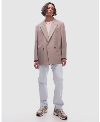 Topman - Boxy Oversized Suit Jacket - Blazers (Stone) Boxy Oversized Suit Jacket