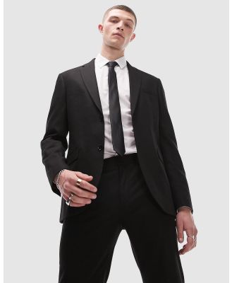 Topman - Skinny Textured Suit Jacket - Blazers (Black) Skinny Textured Suit Jacket