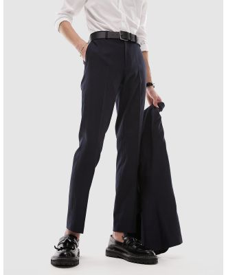 Topman - Skinny Textured Suit Trousers - Pants (Navy) Skinny Textured Suit Trousers
