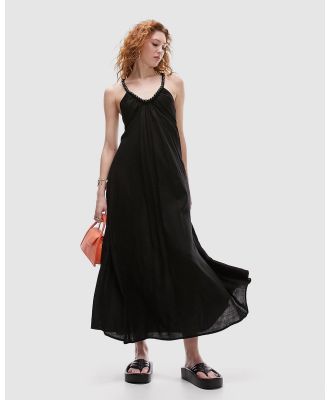 TOPSHOP - Beaded Strap Chuck On Maxi Dress - Dresses (Black) Beaded Strap Chuck On Maxi Dress