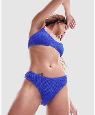 TOPSHOP - Mix And Match Crinkle High Waist Bikini Bottoms - Bikini Bottoms (Cobalt) Mix And Match Crinkle High Waist Bikini Bottoms