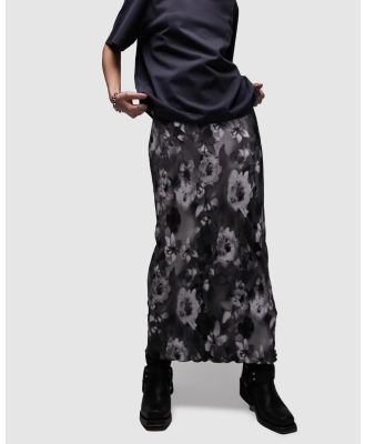 TOPSHOP - Plisse Print Midi Skirt - Skirts (Black) Plisse Print Midi Skirt