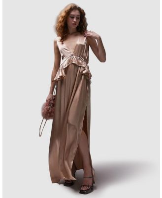 TOPSHOP - Ruffle Peplum Maxi Dress - Bridesmaid Dresses (Blush) Ruffle Peplum Maxi Dress