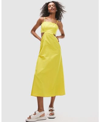 TOPSHOP - Scallop Edge Midi Dress - Dresses (Yellow) Scallop Edge Midi Dress