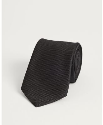 Trenery - Essential Silk Tie in Black - Ties (Black) Essential Silk Tie in Black