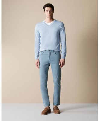 Trenery - Garment Dyed Five Pocket Pant in Blue Grey - Pants (Grey) Garment Dyed Five Pocket Pant in Blue Grey