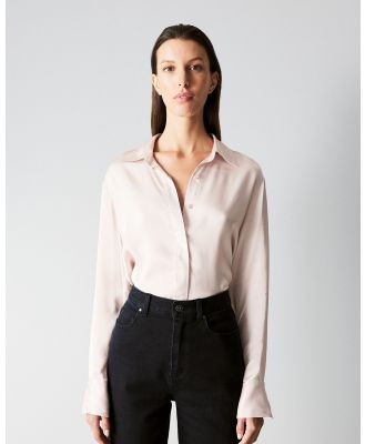 Trenery - Satin Relaxed Shirt in Lilac Tint - Shirts & Polos (Purple) Satin Relaxed Shirt in Lilac Tint