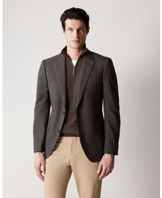 Trenery - Tailored Fit Italian Prince Of Wales Check Blazer in Chocolate - Blazers (Brown) Tailored Fit Italian Prince Of Wales Check Blazer in Chocolate