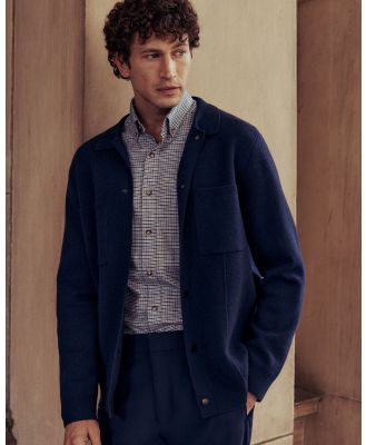 Trenery - Wool Blend Double Knit Jacket in Navy - Shirts & Polos (Navy) Wool Blend Double Knit Jacket in Navy
