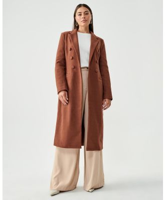 Tussah - Elle Longline Coat - Coats & Jackets (Rust) Elle Longline Coat