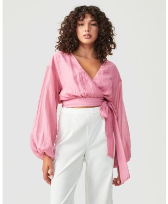 Tussah - Tilly Wrap Top - Tops (Pink) Tilly Wrap Top