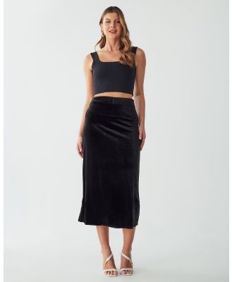 Tussah - Zoe Velvet Skirt - Pencil skirts (Black) Zoe Velvet Skirt