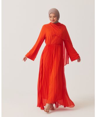 TWIICE - Camila Pleated Drape Maxi Dress - Dresses (Orange) Camila Pleated Drape Maxi Dress
