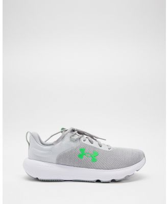 Under Armour - Charged Revitalize   Men's - Performance Shoes (Halo Gray, Halo Gray & Green Screen) Charged Revitalize - Men's