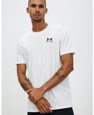 Under Armour - Embroidered Heavyweight SS - Short Sleeve T-Shirts (White & Black) Embroidered Heavyweight SS