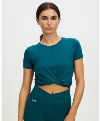 Under Armour - Motion Crossover Crop SS Top - Crop Tops (Hydro Teal & White) Motion Crossover Crop SS Top