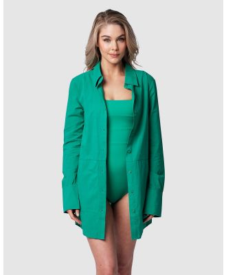 UNE PIECE - Beach Shirt Dress - Swimwear (Green) Beach Shirt Dress
