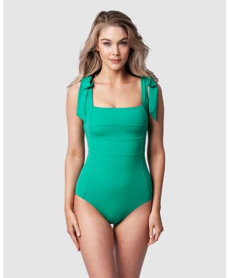 UNE PIECE - Classic Square Neck (With Removable Bows) - One-Piece / Swimsuit (Green) Classic Square Neck (With Removable Bows)