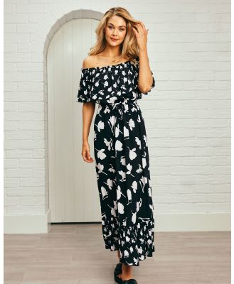 UNE PIECE - Frill Off Shoulder Maxi Dress - Dresses (Black) Frill Off-Shoulder Maxi Dress